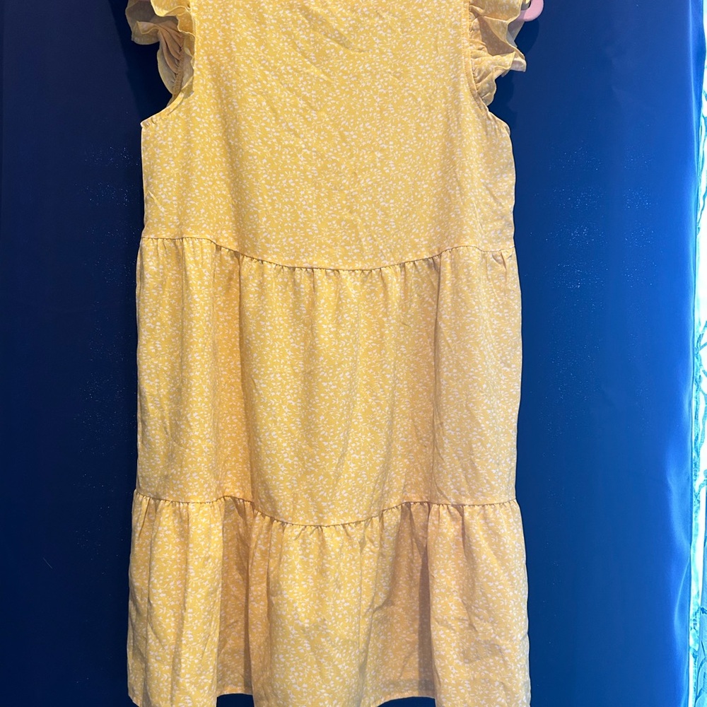 SHEIN Yellow Floral Ruffle Dress for Kids